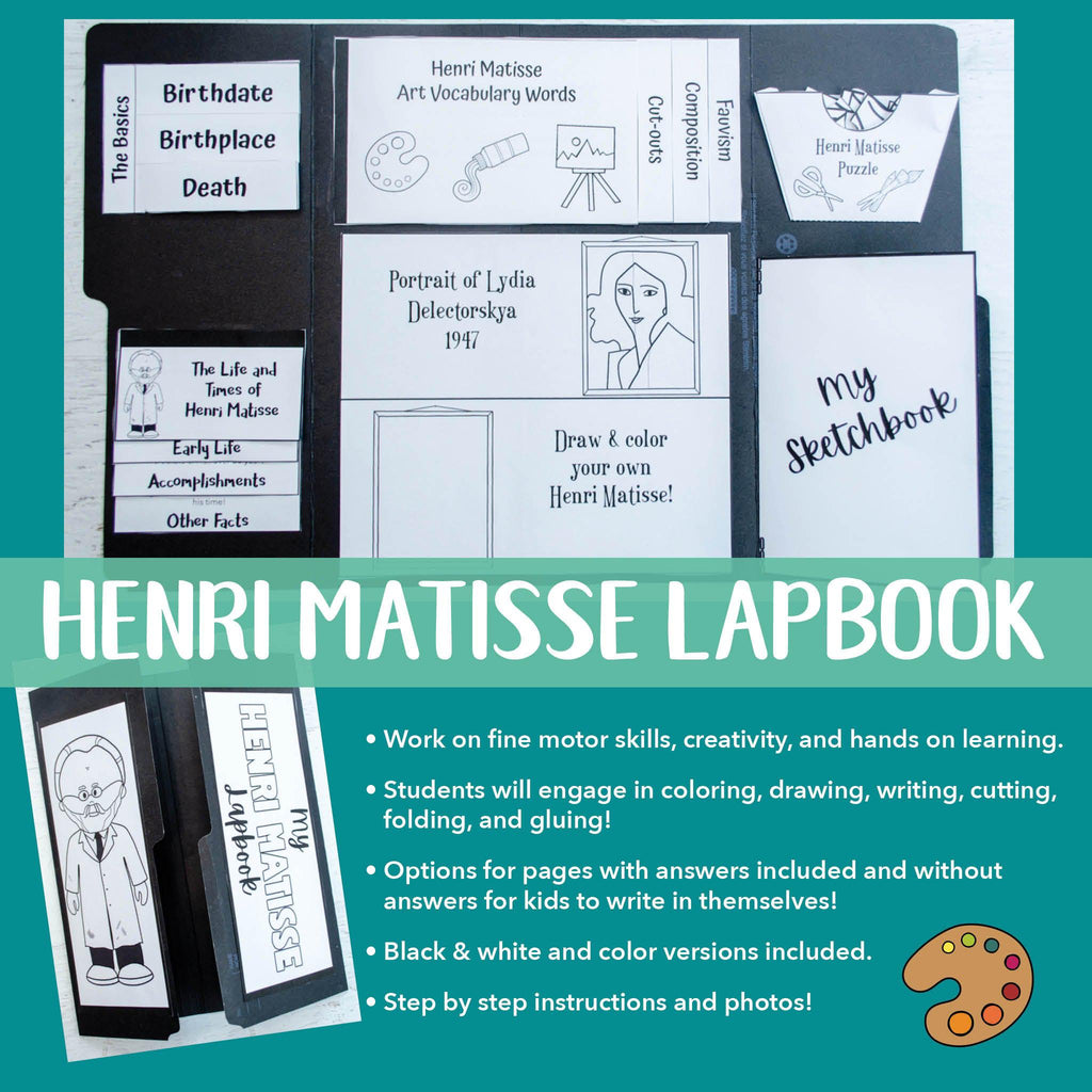 Photo of Henri Matisse lapbook printable activity