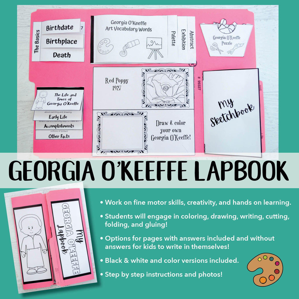 Photo of Georgia O'Keeffe lapbook printable activity