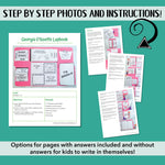 Photos of step by step instructions of how to put a Georgia O'Keeffe lapbook together.