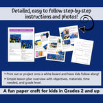 Paper fireworks craft for kids to make in the classroom or at home for New Years, 4th of July, Canada Day or any occasion with fireworks. PDF printable with instructions and photos. 