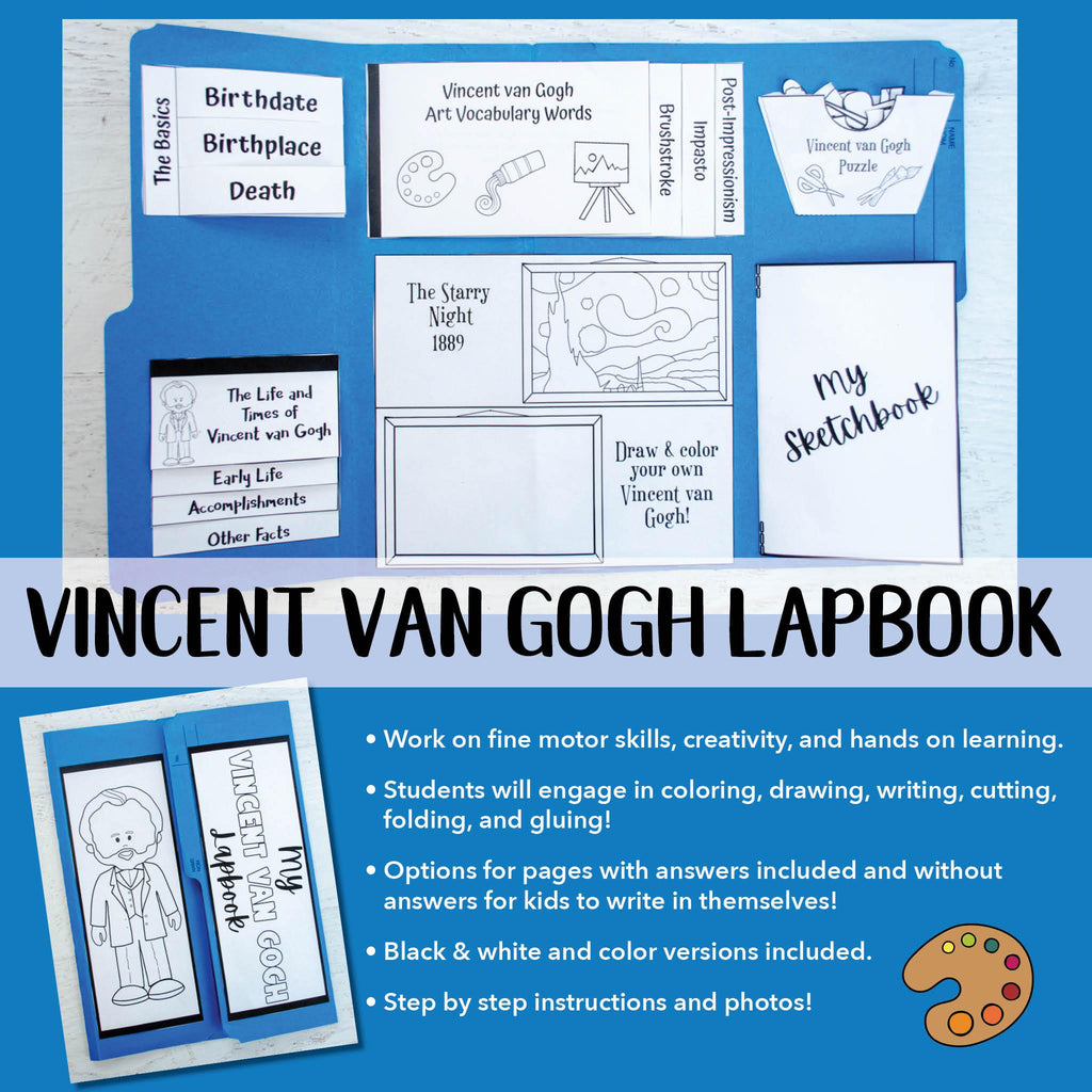 Photo of Vincent van Gogh lapbook printable activity