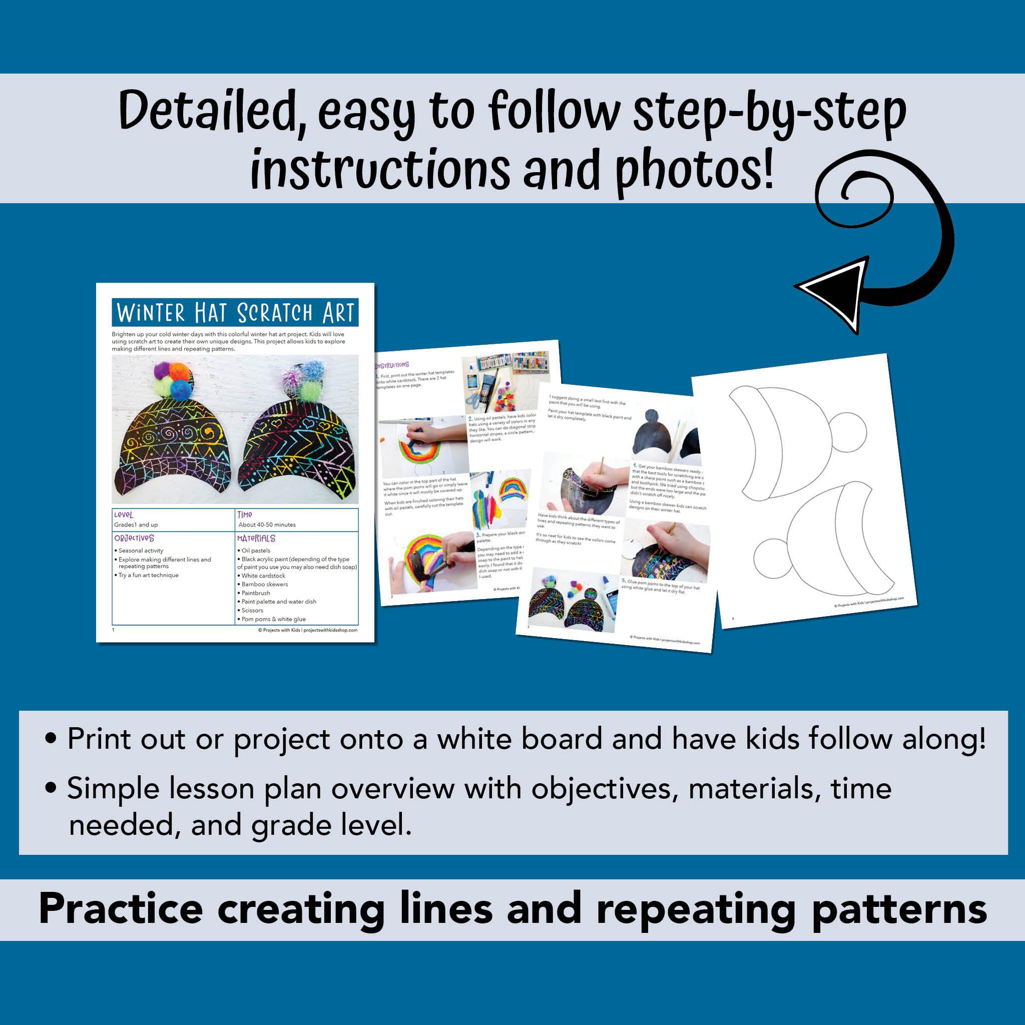 Winter Hat Scratch Art – Projects with Kids