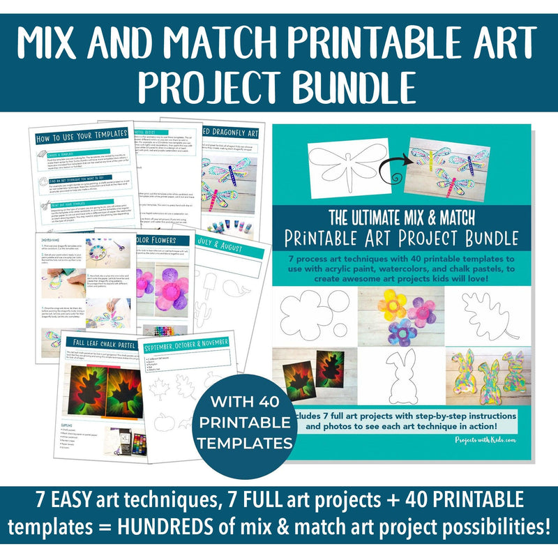 Mix and match printable art project bundle PDF.