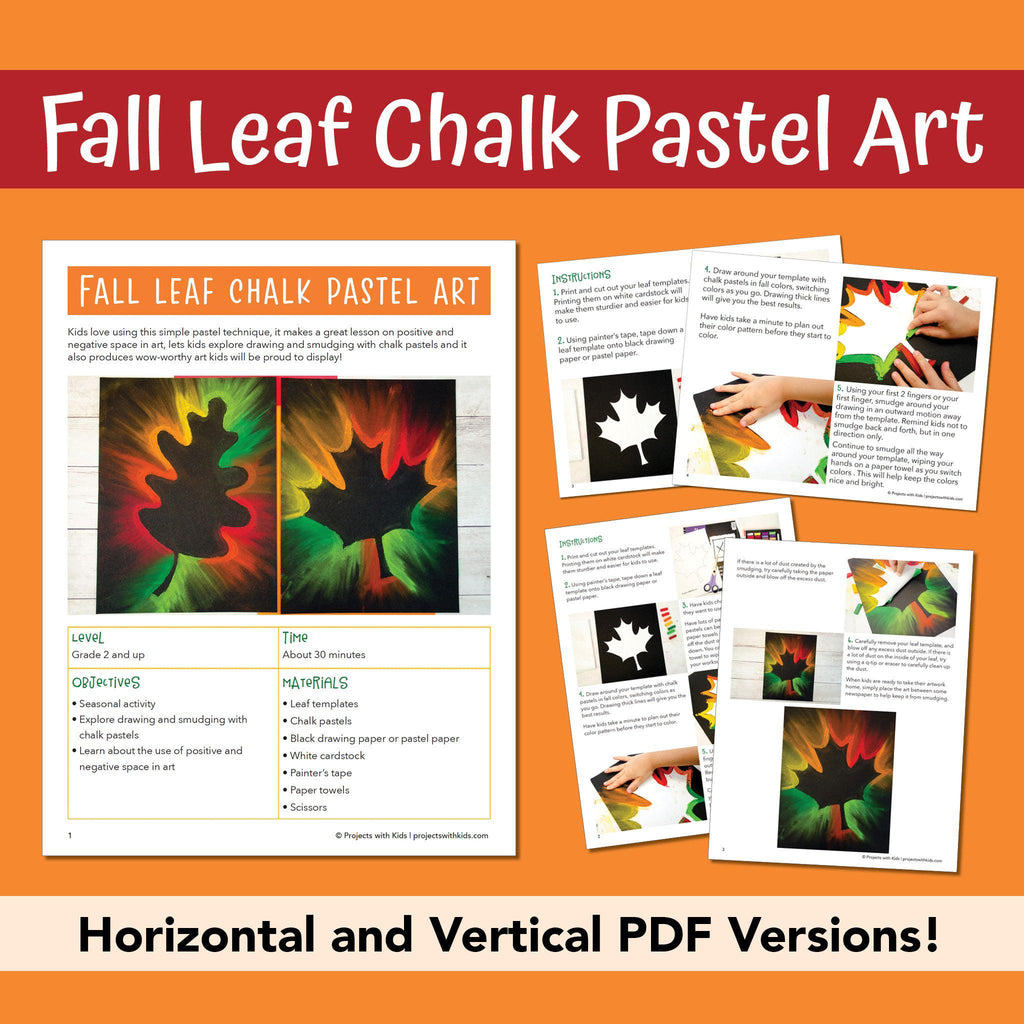 Fall Leaf Chalk Art  Chalk Pastel Art for Kids
