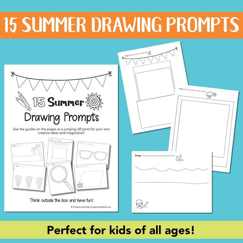 15 Printable Summer Drawing Prompts – Projects with Kids