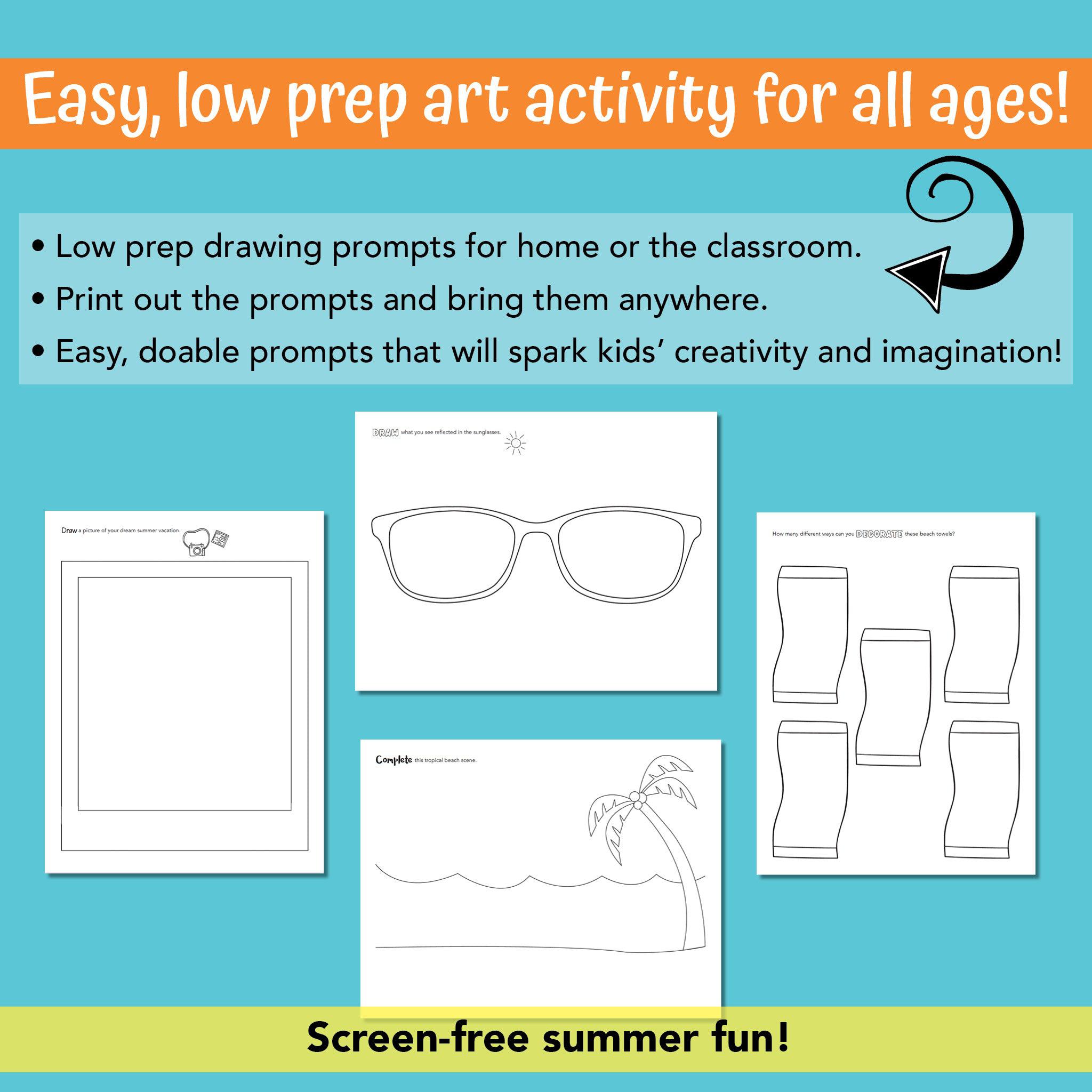 15 Printable Summer Drawing Prompts – Projects with Kids